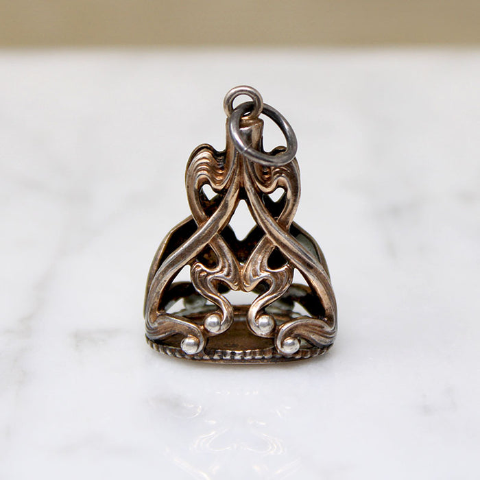 Opulent Art Nouveau Silver-Plate Fob