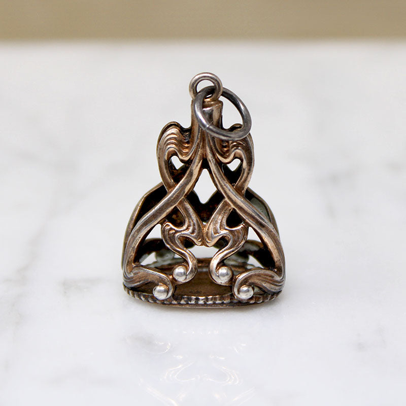 Opulent Art Nouveau Silver-Plate Fob