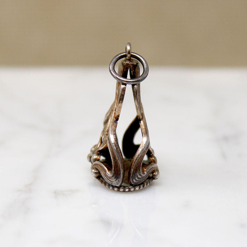 Opulent Art Nouveau Silver-Plate Fob
