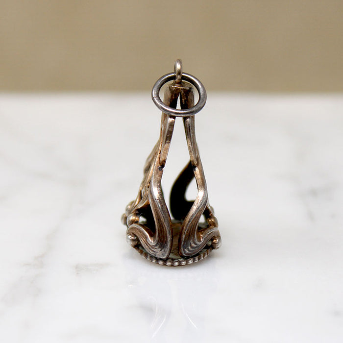 Opulent Art Nouveau Silver-Plate Fob