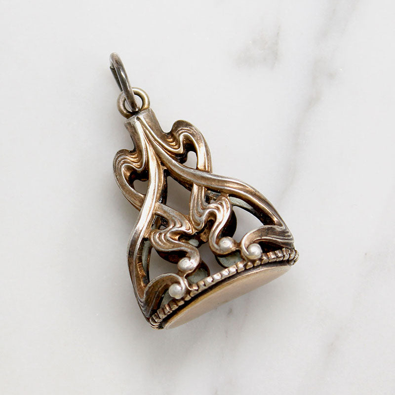 Opulent Art Nouveau Silver-Plate Fob