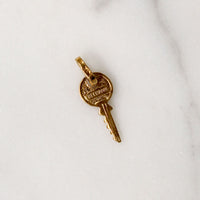Tiny Italian "Del Cuore" 18k Gold Key Charm