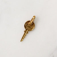 Tiny Italian "Del Cuore" 18k Gold Key Charm