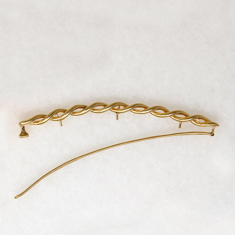 Large 14k Gold Antique Helix Barrette