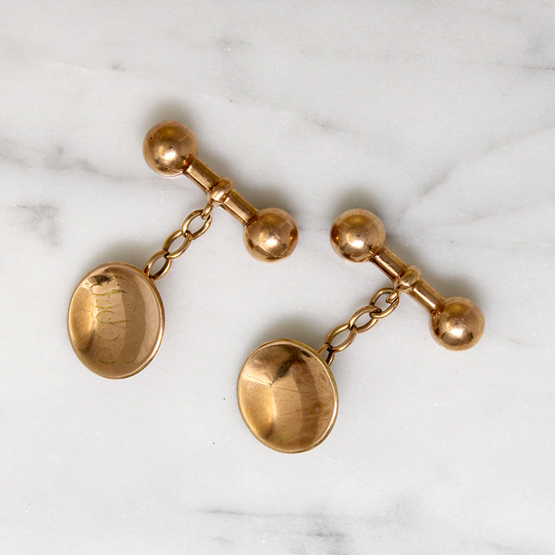 Sophisticated 9k Gold English Cufflinks