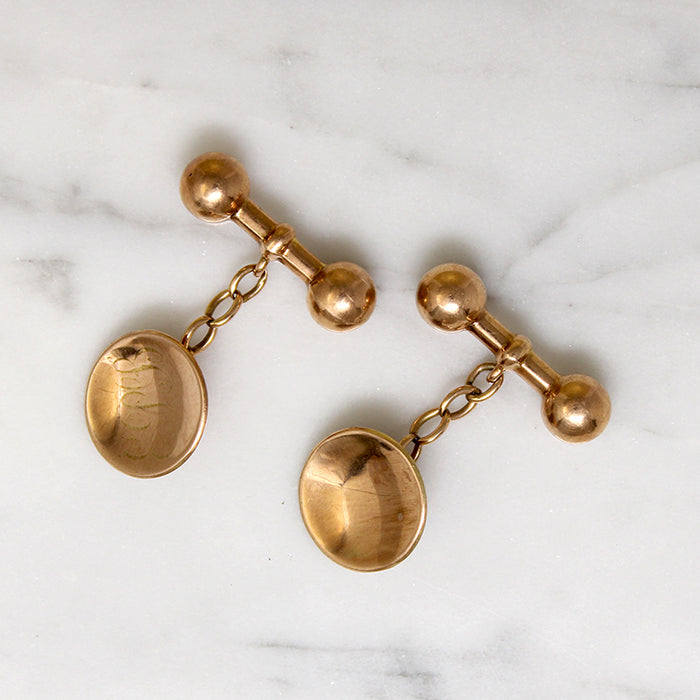 Sophisticated 9k Gold English Cufflinks