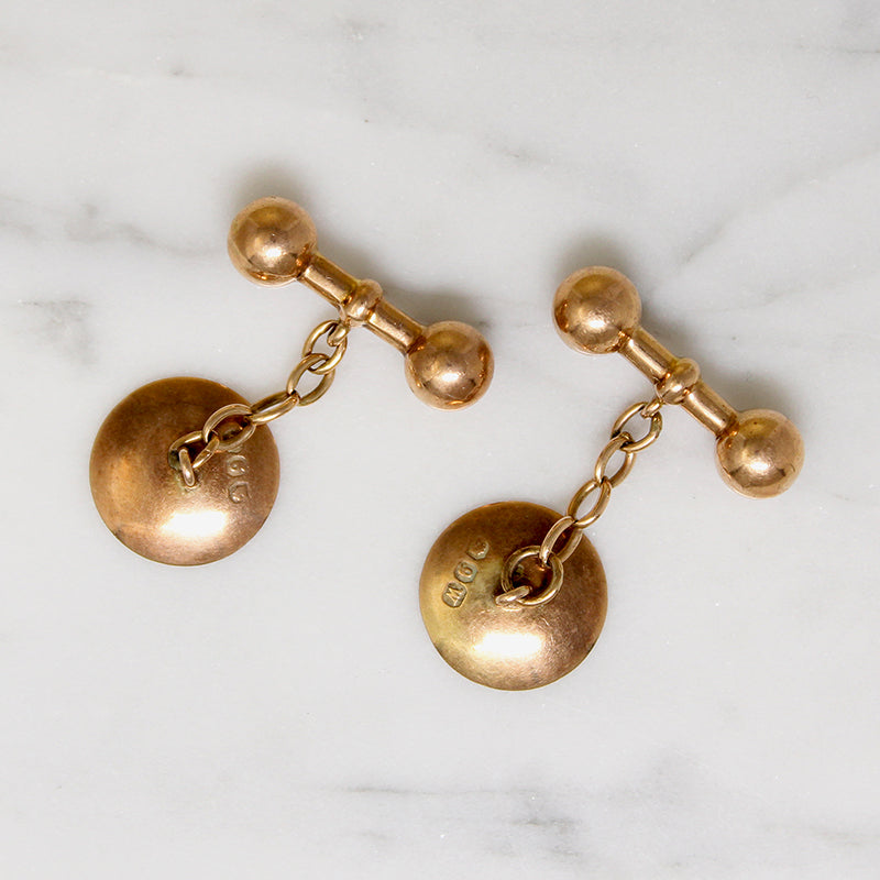 Sophisticated 9k Gold English Cufflinks