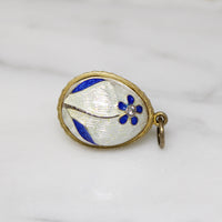 Blue Daisy Enamelled Egg Charm