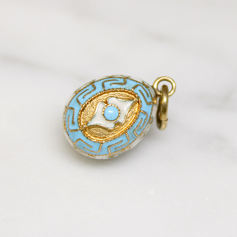 Miniature 14k Gold Enamelled Egg Charm