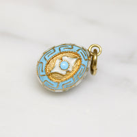 Miniature 14k Gold Enamelled Egg Charm