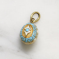 Miniature 14k Gold Enamelled Egg Charm