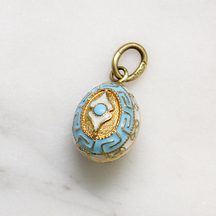 Miniature 14k Gold Enamelled Egg Charm
