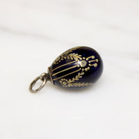 Funereal Black & Gold Imperial Russia Egg Charm