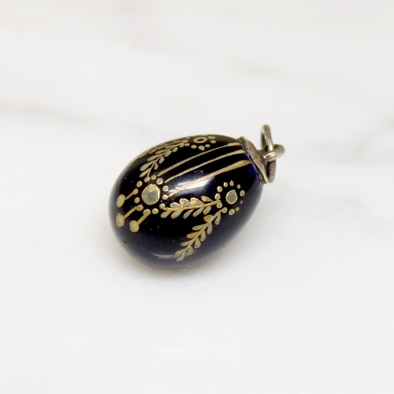 Funereal Black & Gold Imperial Russia Egg Charm