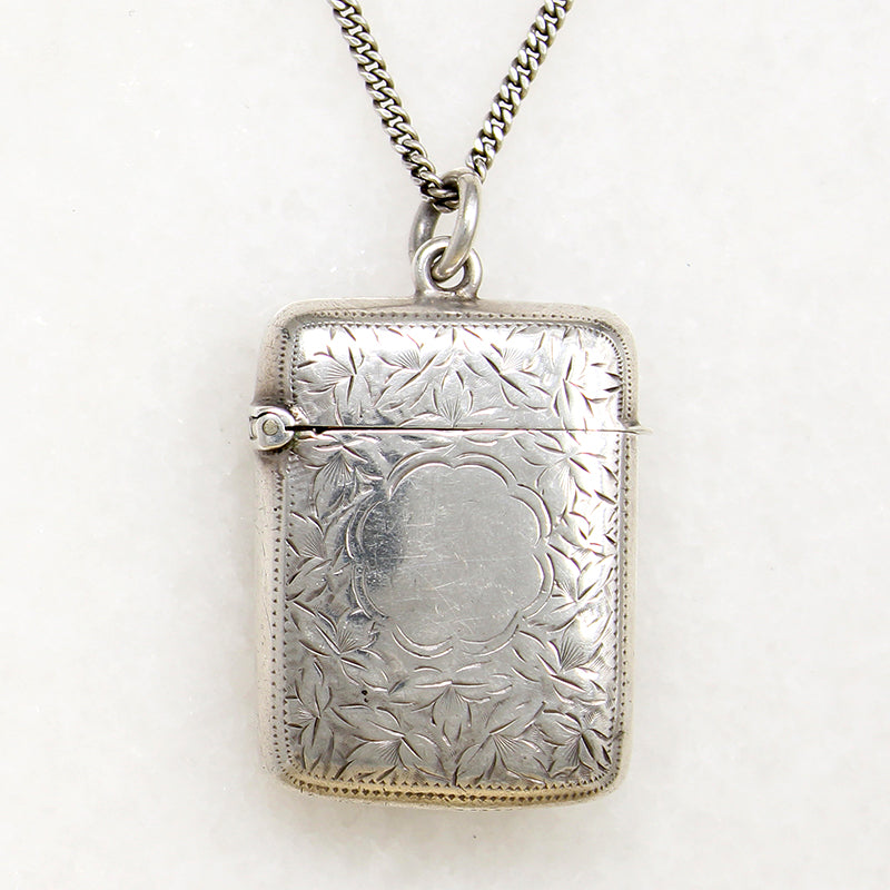 Edwardian Sterling Vesta Case Hallmarked Birmingham