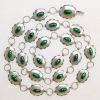 Fabulous Sterling Silver & Malachite Concho Belt