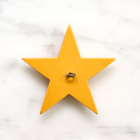 Bright Yellow Bakelite Star Button with Compass