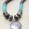 Silver Coin & Turquoise Heishi Beads with Eagle Pendant