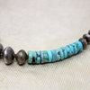 Silver Coin & Turquoise Heishi Beads with Eagle Pendant