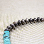 Silver Coin & Turquoise Heishi Beads with Eagle Pendant