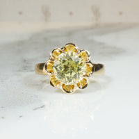 Antique Yellow Sapphire Engagement Ring
