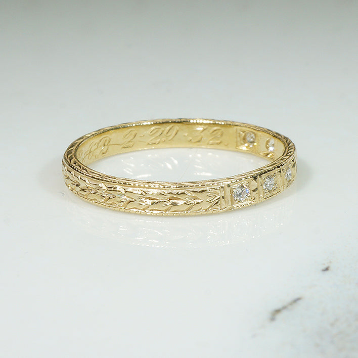 The Leap Year Diamond Band in Recyled Gold