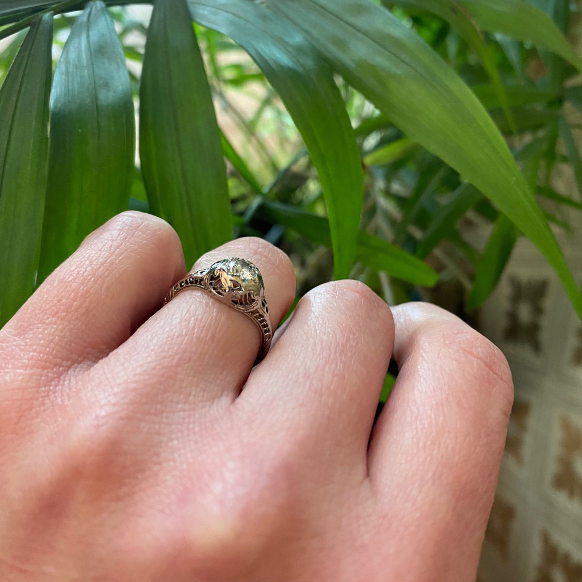 Vintage 1920's Filigree Engagement Ring