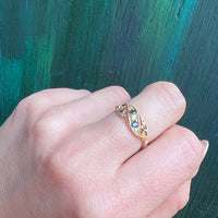 Jaunty Sapphire & Diamond Set 18ct Flourish Band