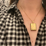 Two Tone Engraved Art Deco Locket