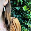 Golden "O" Earrings with Moonlit Chalcedony Drops by brunet