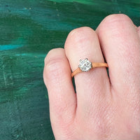 Sparkling Old Mine Cupcake Diamond Solitaire Ring
