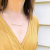 Gold Rail Road Nail Necklace with Old Mine Diamond