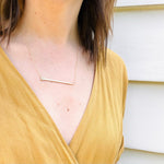 Gold Rail Road Nail Necklace with Old Mine Diamond