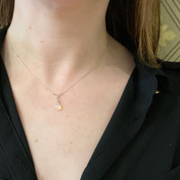 Opal Teardrop Necklace on White Gold Chain by brunet