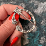 Celtic Knot Work Silver Penannular Cloak Pin