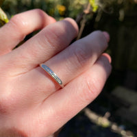 Slim Retro Diamond Band in Palladium & White Gold