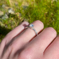 Deco Diamond Engagement Ring with Eternity Band