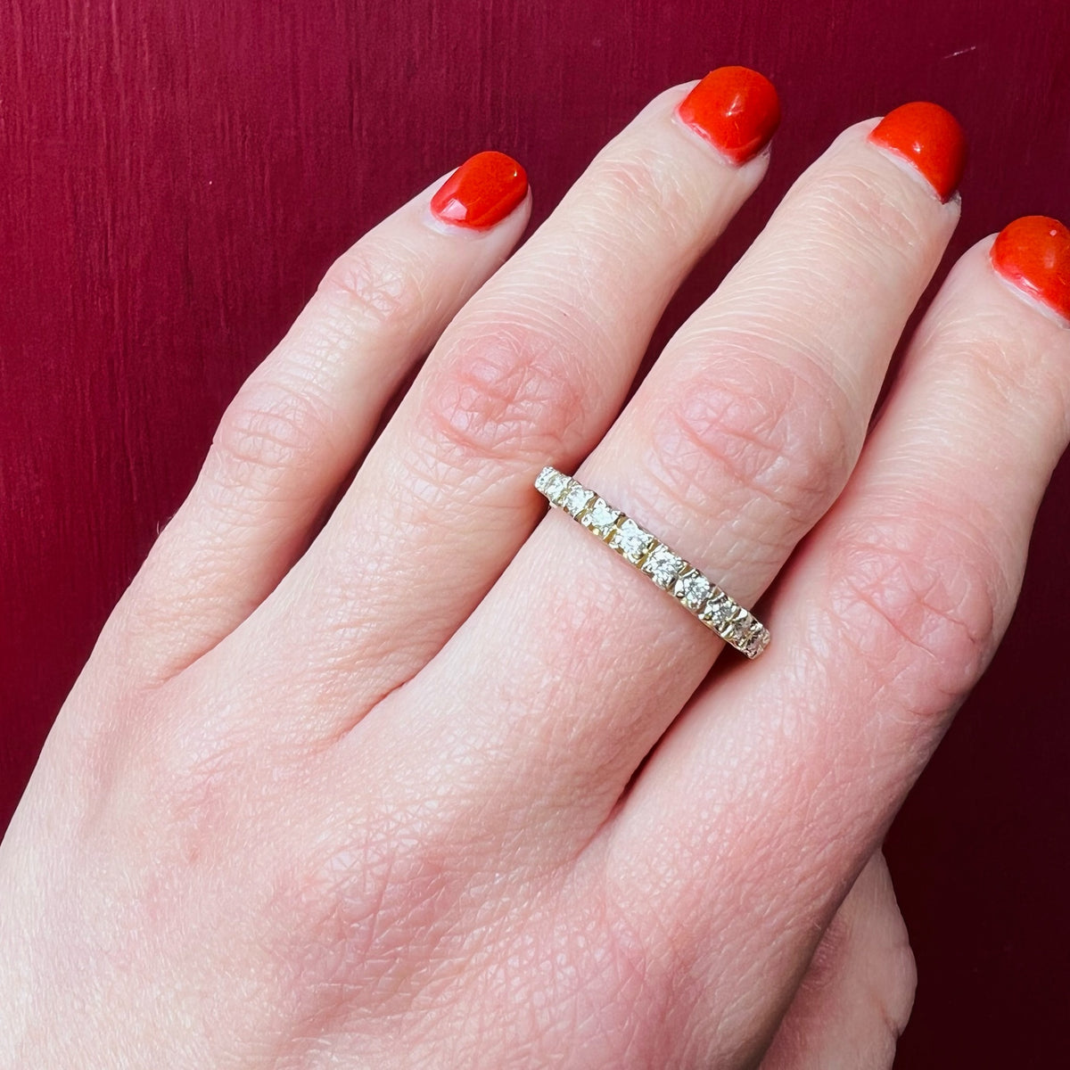 Stunning Platinum and 18k Gold Diamond Band