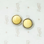 Buttons of Butter-Colored Amber Stud Earrings