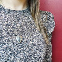 Pinstriped Sterling Silver Heart Locket