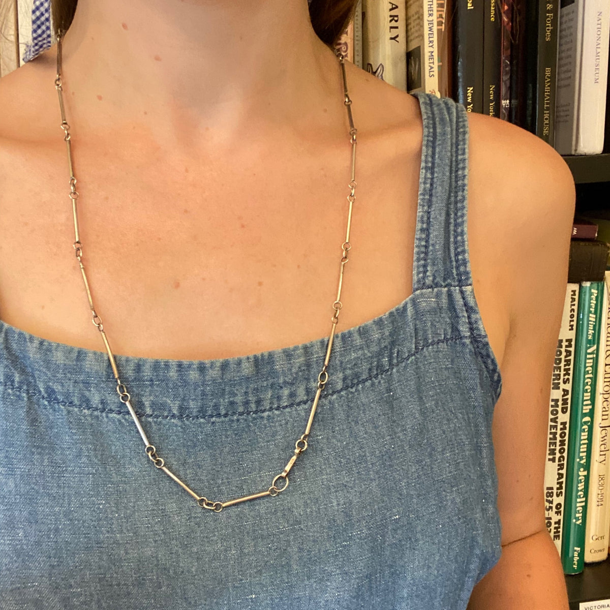 Cool Retro Silver Bar Necklace