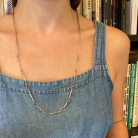 Cool Retro Silver Bar Necklace