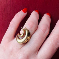 Wild Modernist Wave Gold Statement Ring