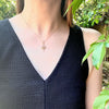 Montana Sapphire Lavalier Pendant with River Pearl