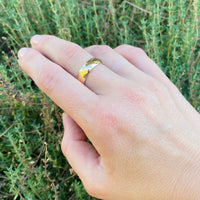 Handsome Wide Gold Vintage Wedding Band