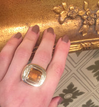 Chunky Gold Ring with a Big Citrine