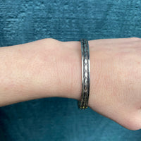 Geometric Deco Sterling Silver Bangle