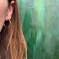 Textured Rose Gold Hoops