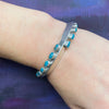 Carinated Coin Silver Cuff with Turquoise