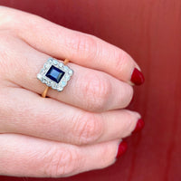Beautifully Framed Sapphire and Diamond Ring